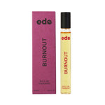 Burnout Roll On Therapist, fuchsia coloured box and 10ml glass bottle containing our organic aromatherapy roll on oil. Contains essential oils petitgrain, geranium, lavender and clary sage to help reduce overwhelm from burnout.