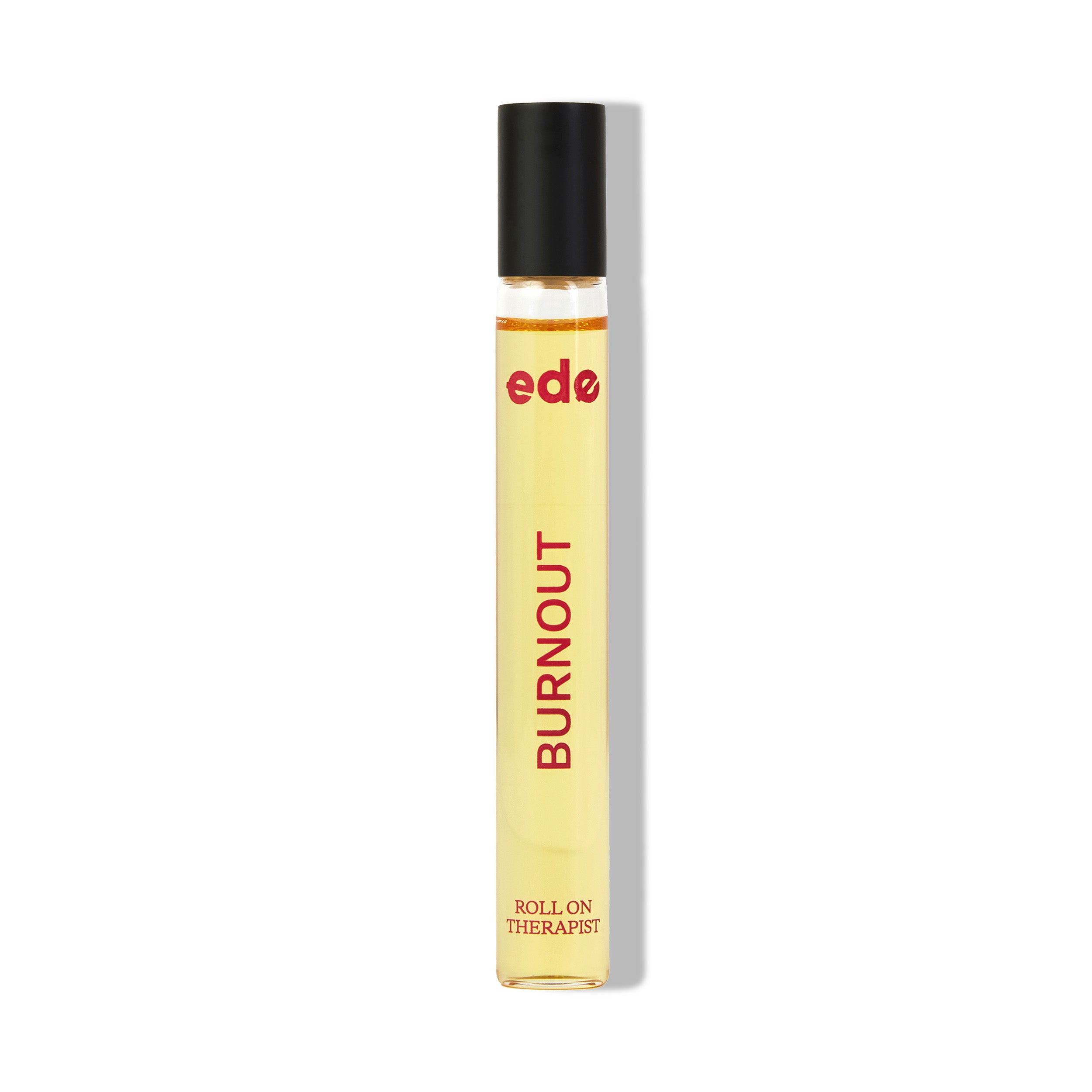 Burnout Roll On Therapist, 10ml glass bottle containing our organic aromatherapy roll on oil. Contains essential oils petitgrain, geranium, lavender and clary sage to help reduce overwhelm from burnout.